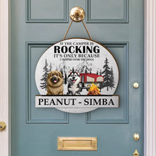 Load image into Gallery viewer, Camping I Tripped Over The Dog - Personalized Custom Shaped Wood Sign Wood Shaped Sign HeartfulPaws