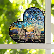 Load image into Gallery viewer, You & Me We Got This Couple Gift Anniversary Gift - Personalized Window Corner Suncatcher Window Corner Suncatcher HeartfulPaws