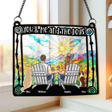Load image into Gallery viewer, New Version You, Me & The Dogs - Personalized Window Hanging Suncatcher Ornament Window Hanging Suncatcher Ornament HeartfulPaws