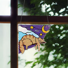 Load image into Gallery viewer, Cat Sleeping - Personalized Window Corner Suncatcher Window Corner Suncatcher HeartfulPaws