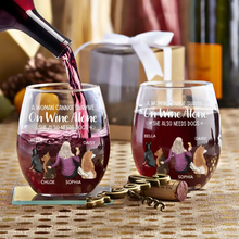 Load image into Gallery viewer, A Woman Cannot Survive On Wine Alone Dog Mom - Personalized Stemless Wine Glass Wine Glass HeartfulPaws