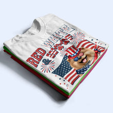 Load image into Gallery viewer, Stars And Stripes Red White & Woof - Personalized T Shirt T-shirt HeartfulPaws