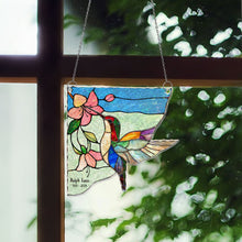 Load image into Gallery viewer, Birds And Flowers - Personalized Window Corner Suncatcher Window Corner Suncatcher HeartfulPaws