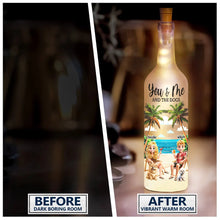 Load image into Gallery viewer, You Me And The Dogs Beach View - Personalized Bottle Light Bottle Light HeartfulPaws