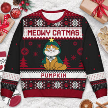 Load image into Gallery viewer, Meowy Catmas Funny Cartoon Cats - Christmas Gift For Cat Lovers, Cat Moms, Cat Dads - Personalized Unisex Ugly Sweater Ugly Sweater HeartfulPaws