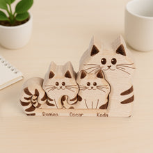 Load image into Gallery viewer, Cat Mom - Personalized Wooden Cat Family Puzzle Wooden Family Puzzle HeartfulPaws