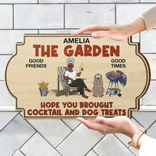 Load image into Gallery viewer, Hope You Brought Alcohol And Dog Treats Couples Funny Cartoon Dog - Personalized Custom Shaped Wood Sign Wood Shaped Sign HeartfulPaws