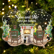 Load image into Gallery viewer, You And Me And The Dogs - Christmas Gift For Dog Lover - Personalized Medallion Acrylic Ornament Acrylic Ornament HeartfulPaws