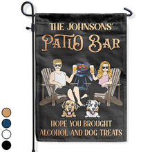Load image into Gallery viewer, Couple Pool & Patio Bar Hope You Brought Alcohol & Dog Treats - Personalized Flag Flag HeartfulPaws