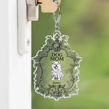 Load image into Gallery viewer, Toile De Jouy Dog Mom - Personalized Acrylic Keychain Acrylic Keychain HeartfulPaws