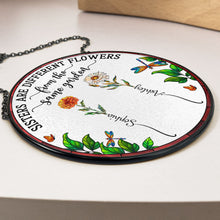 Load image into Gallery viewer, Flowers From Same Garden - Personalized Stained Glass Window Hanging Suncatcher Stained Glass Window Hanging Suncatcher HeartfulPaws