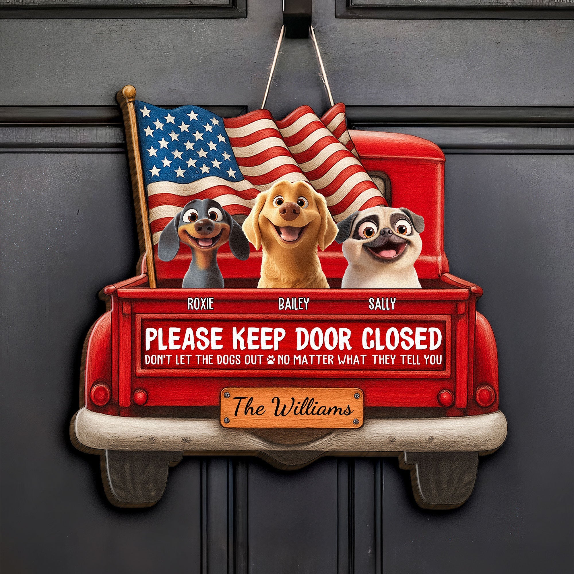 Don't Let The Dogs Out - Personalized Wood Sign Custom Shaped Wood Sign HeartfulPaws
