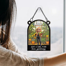 Load image into Gallery viewer, And Into The Garden I Go Gardening - Personalized Window Hanging Suncatcher Ornament Window Hanging Suncatcher HeartfulPaws
