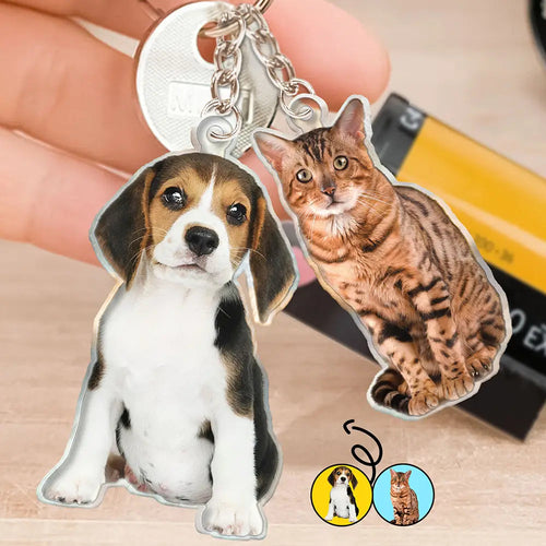 Custom Photo Every Day Is Brighter With My Furry Friend By My Side - Personalized Cutout Acrylic Keychain Acrylic Keychain HeartfulPaws
