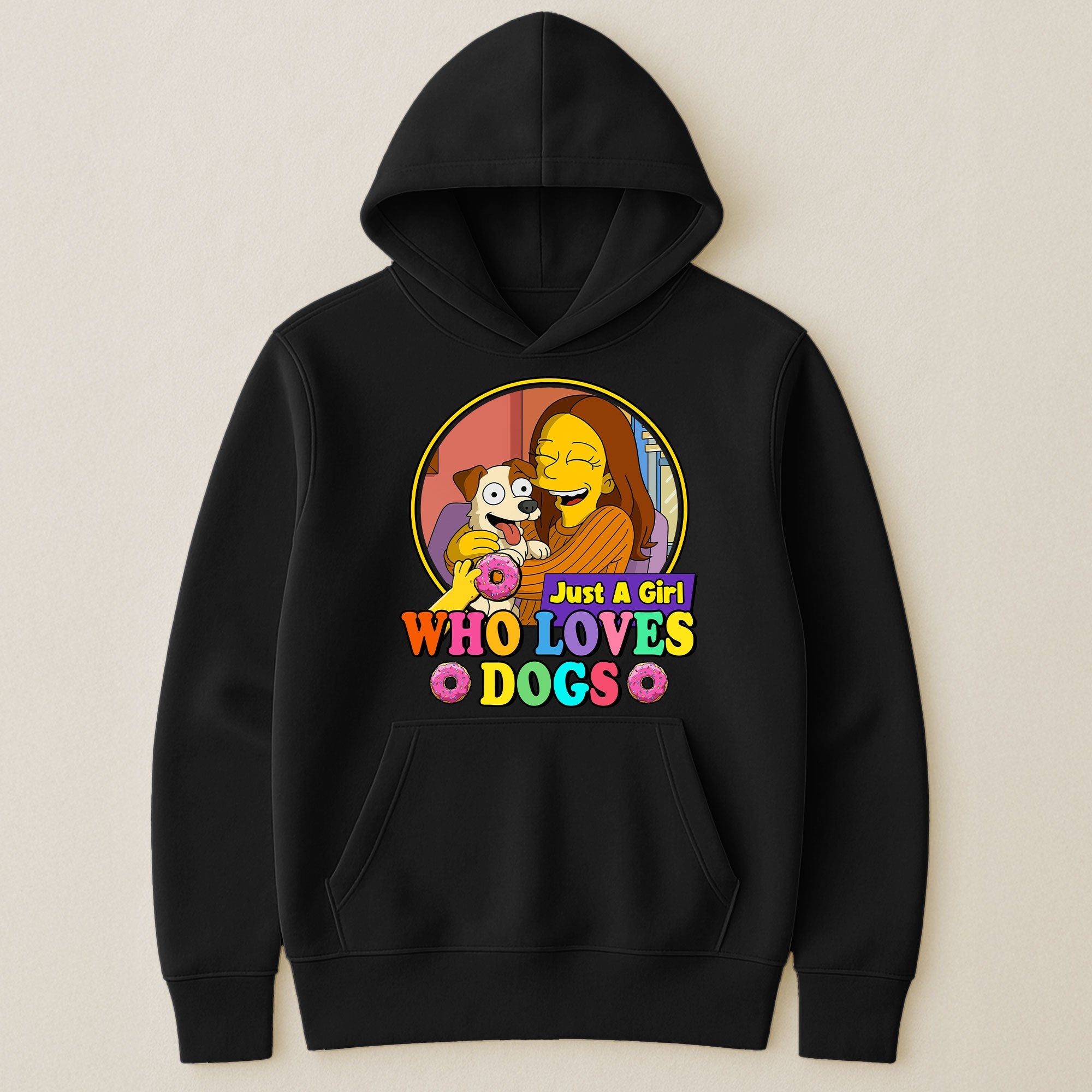 Just A Girl Who Loves Dogs Simpsonized Portrait - Personalized Photo Shirt Shirt HeartfulPaws