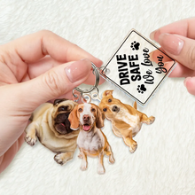 Load image into Gallery viewer, Custom Photo Drive Safe I Love You - Personalized Acrylic Tag Keychain Acrylic Keychain HeartfulPaws
