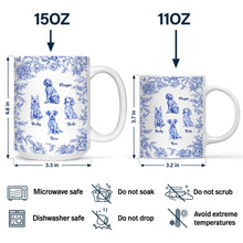 Load image into Gallery viewer, Chinoiserie Toile Dog - Personalized White Edge-to-Edge Mug Mug HeartfulPaws
