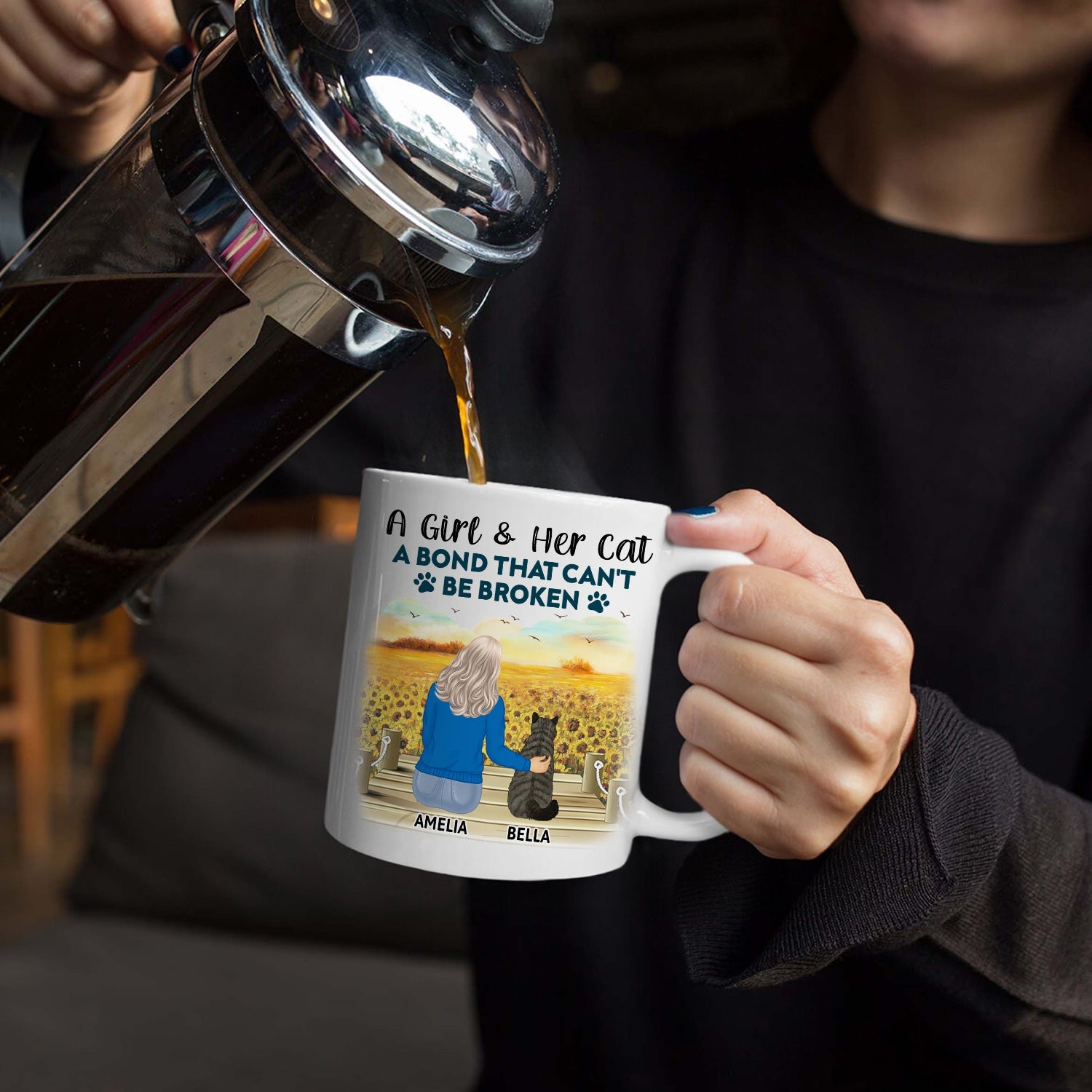 A Bond That Can't Be Broken - Gift For Cat Lovers, Cat Mom, Cat Dad - Personalized Mug Mug HeartfulPaws