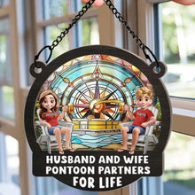 Load image into Gallery viewer, Pontoon Partners For Life - Personalized Window Hanging Suncatcher Ornament Window Hanging Suncatcher HeartfulPaws
