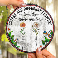 Load image into Gallery viewer, Flowers From Same Garden - Personalized Stained Glass Window Hanging Suncatcher Stained Glass Window Hanging Suncatcher HeartfulPaws
