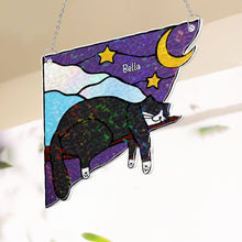 Load image into Gallery viewer, Cat Sleeping - Personalized Window Corner Suncatcher Window Corner Suncatcher HeartfulPaws
