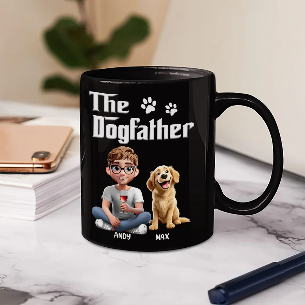 The Dogfather 3D Pet Lover - Personalized Mug Mug HeartfulPaws