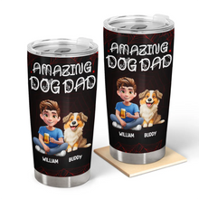 Load image into Gallery viewer, Amazing Dog Dad Dog Mom - Personalized Tumbler Tumbler HeartfulPaws
