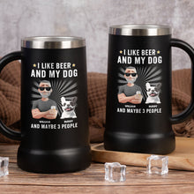 Load image into Gallery viewer, I Like Beer And My Dog - Personalized Beer Stein Beer Stein HeartfulPaws
