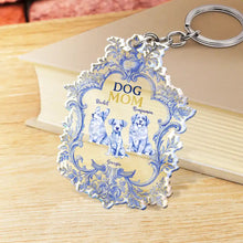 Load image into Gallery viewer, Toile De Jouy Dog Mom - Personalized Acrylic Keychain Acrylic Keychain HeartfulPaws
