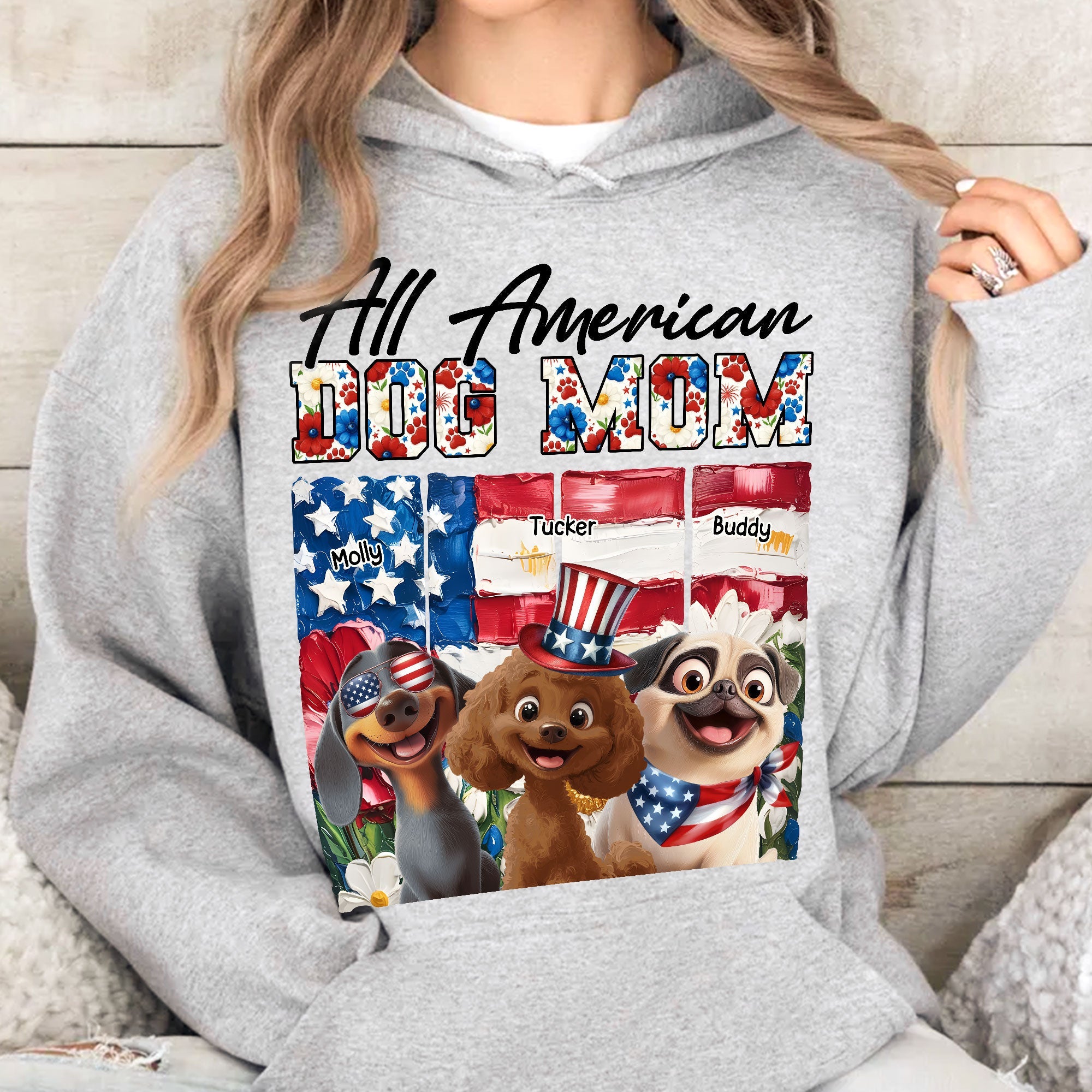 All American Dog Mom- Personalized Shirt Shirt HeartfulPaws