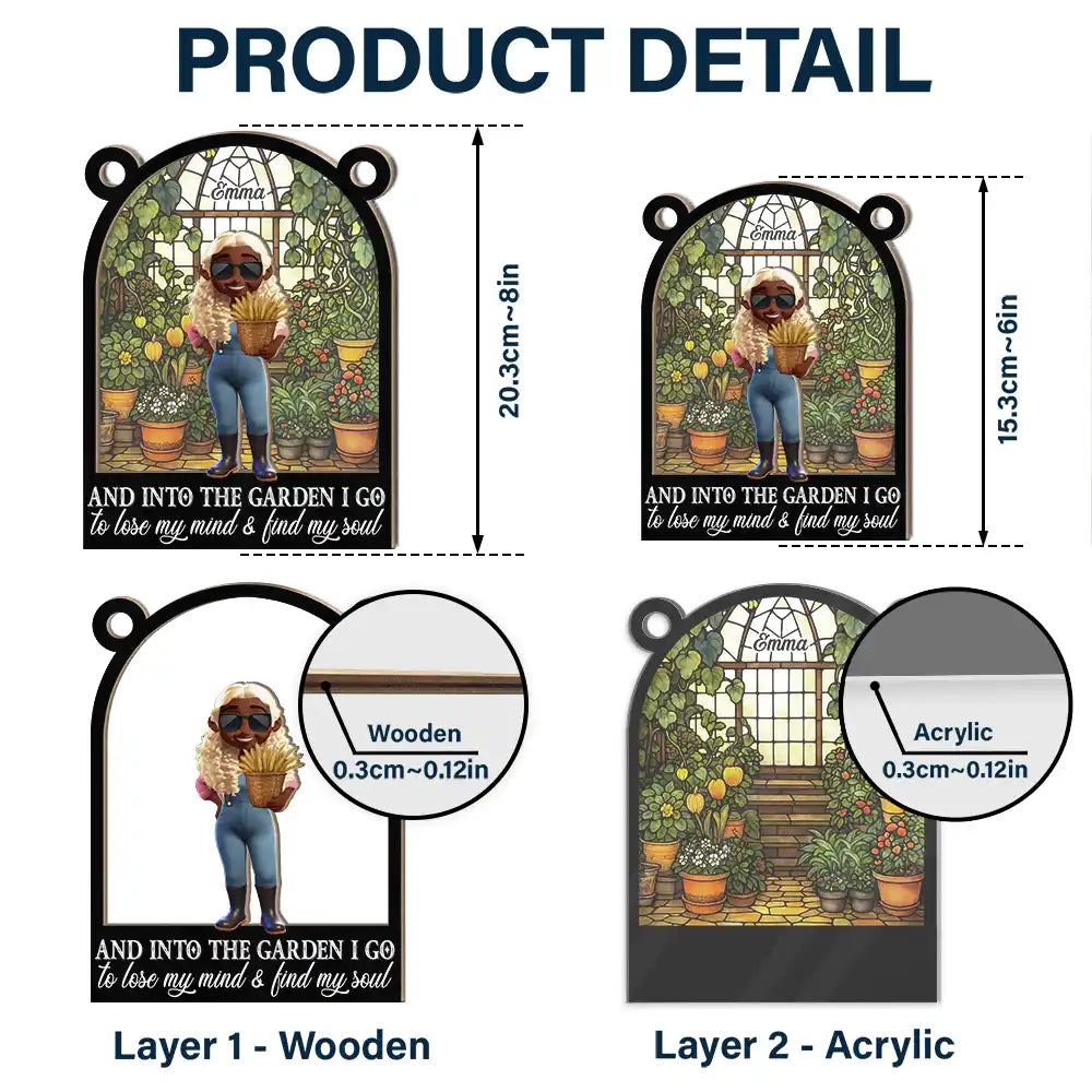 And Into The Garden I Go Gardening - Personalized Window Hanging Suncatcher Ornament Window Hanging Suncatcher HeartfulPaws