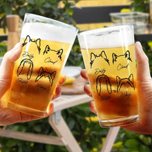 Load image into Gallery viewer, Dog Cat Sketch - Personalized Beer Glass Beer Glass HeartfulPaws

