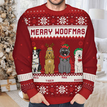 Load image into Gallery viewer, Feliz Navidog Merry Woofmas Funny Cartoon Dogs - Christmas Gift For Dog Lovers - Personalized Unisex Ugly Sweater Ugly Sweater HeartfulPaws
