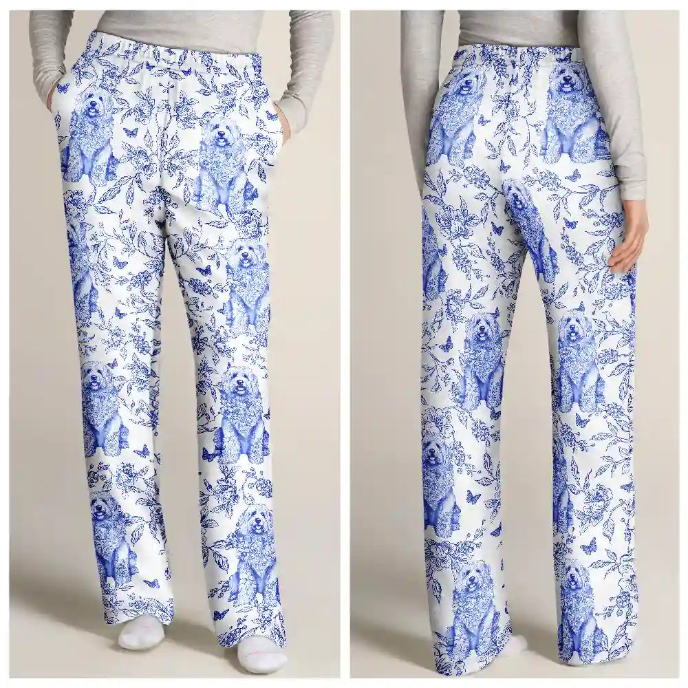 Chinoiserie Toile Dog - Personalized Pajama Pants Pajama Pants HeartfulPaws