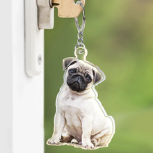 Load image into Gallery viewer, Custom Photo Every Day Is Brighter With My Furry Friend By My Side - Personalized Cutout Acrylic Keychain Acrylic Keychain HeartfulPaws

