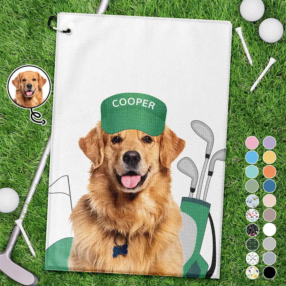 Custom Photo Funny Dog Cat - Personalized Golf Towel Golf Towel HeartfulPaws