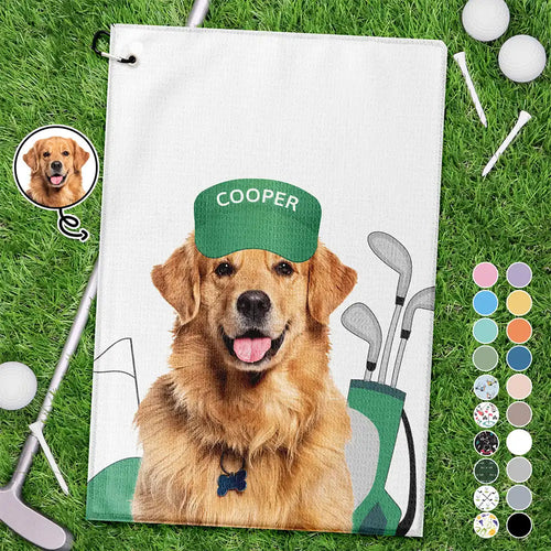 Custom Photo Funny Dog Cat - Personalized Golf Towel Golf Towel HeartfulPaws