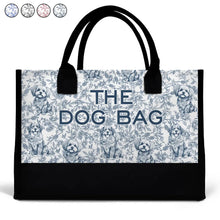 Load image into Gallery viewer, The Dog Bag Chinoiserie Toile - Personalized Canvas Tote Bag Canvas Tote Bag HeartfulPaws
