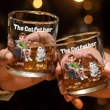 Load image into Gallery viewer, The Catfather - Personalized Whiskey Glass Whiskey Glass HeartfulPaws
