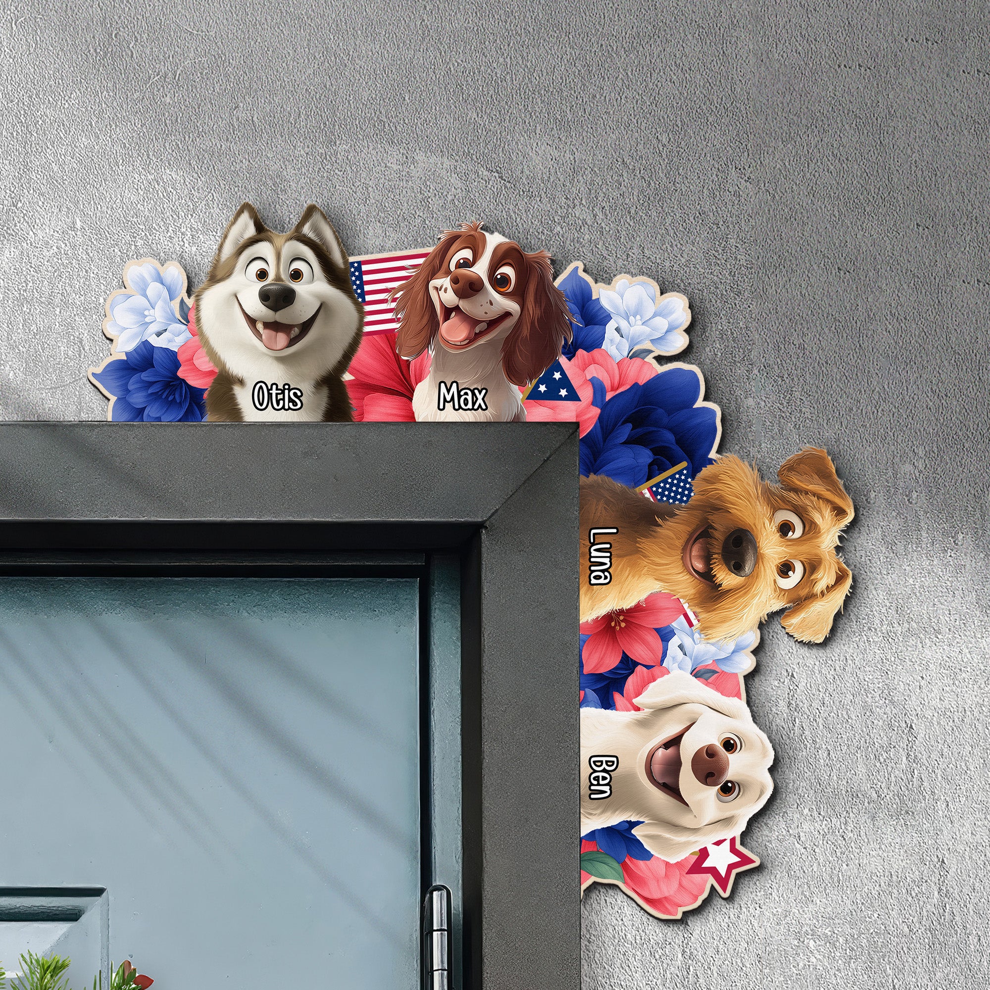 Summer In The Corner Dog Lovers - Personalized Door Corner Wood Sign Door Corner Wood Sign HeartfulPaws