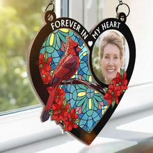 Load image into Gallery viewer, Custom Photo I'm Always With You Memorial Heart - Personalized Window Hanging Suncatcher Ornament Window Hanging Suncatcher HeartfulPaws
