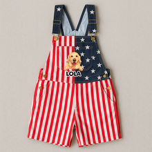 Load image into Gallery viewer, American Flag Overall Dog Dad Dog Mom Overall, Personalized Dog, Dog Lover Gift, 4th July HeartfulPaws
