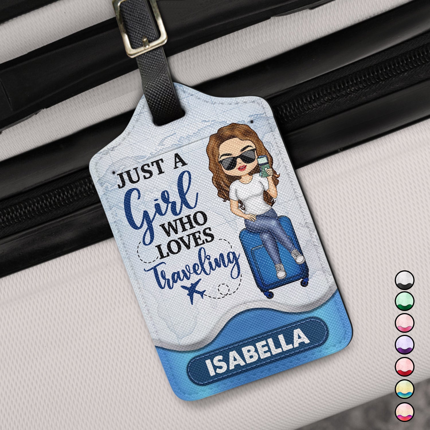 Just A Girl Boy Who Loves Traveling - Birthday Gift For Him, Her, Vacation Lovers - Personalized Luggage Tag Luggage Tag HeartfulPaws