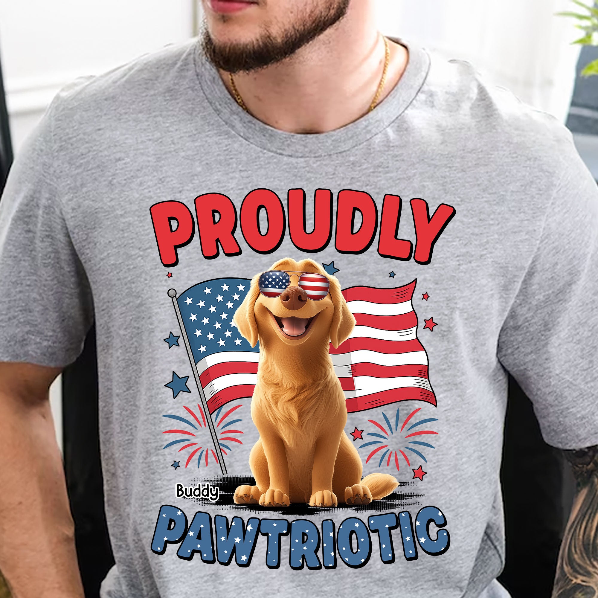 Proudly Pawtriotic - Personalized Shirt Shirt HeartfulPaws