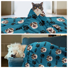 Load image into Gallery viewer, Custom Photo Pet Dog Cat Face - Personalized Pet Blanket Pet Blanket HeartfulPaws
