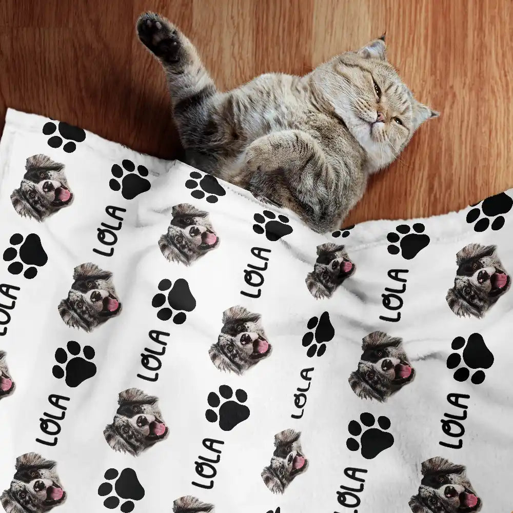Custom Photo Pet Dog Cat Face - Personalized Pet Blanket Pet Blanket HeartfulPaws