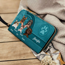 Load image into Gallery viewer, Cute Dogs And Cats Aesthetic Pattern - Birthday, Loving Gift For Pet Lovers, Dog Mom, Cat Mom - Personalized Leather Long Wallet Leather Long Wallet HeartfulPaws
