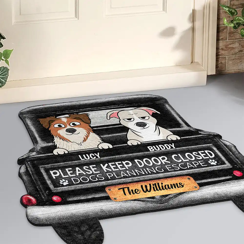 Cats Planning Escape Truck - Personalized Custom Shaped Doormat Doormat HeartfulPaws