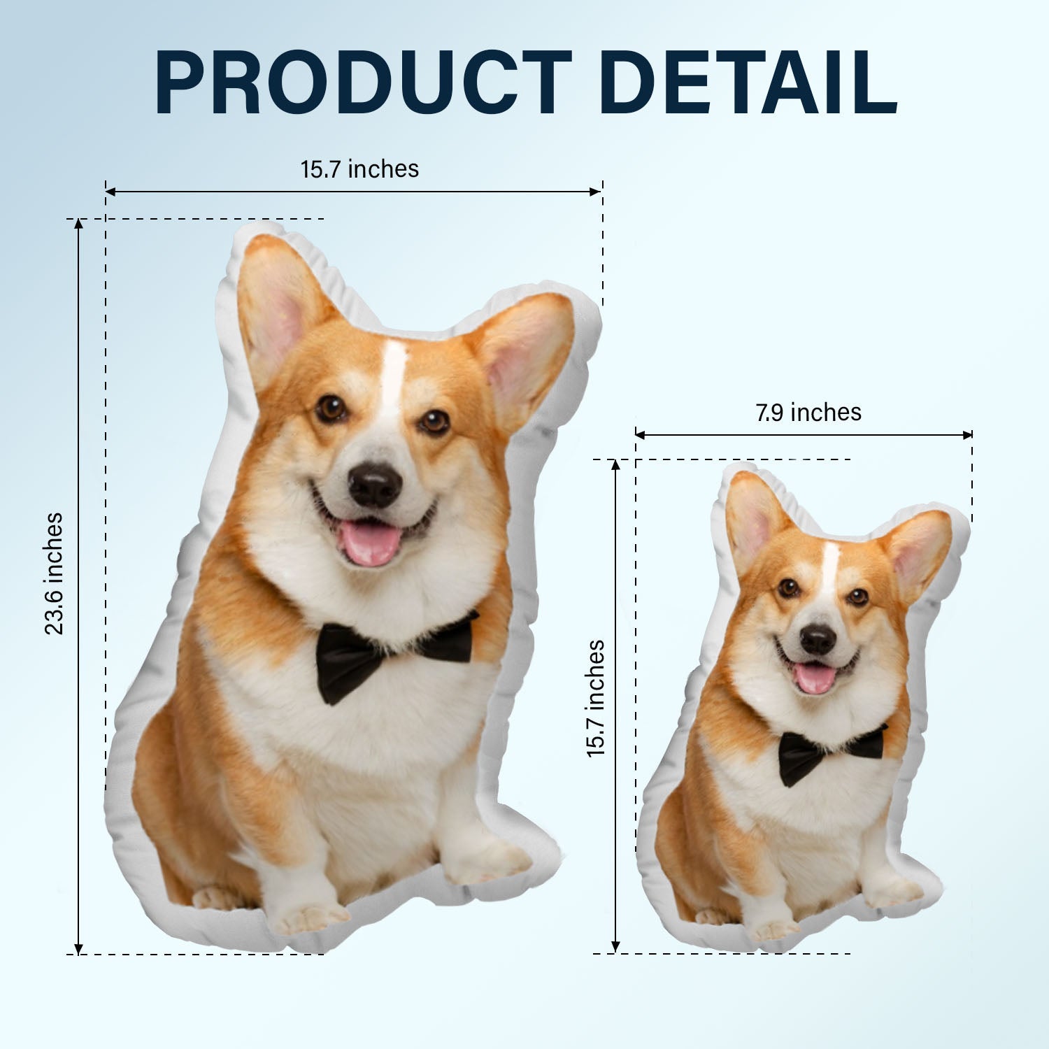 Custom Photo Pillow In The Shape Of Your Beloved Pet - Gift For Friends, Lovers, Husband, Wife And Pet Lovers - Personalized Custom Shape Pillow Pillow HeartfulPaws