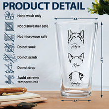 Load image into Gallery viewer, Dog Cat Sketch - Personalized Beer Glass Beer Glass HeartfulPaws
